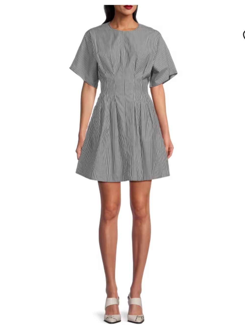 NWT rag & bone Black and White Striped Fit-and-Flare Mini Dress size 10